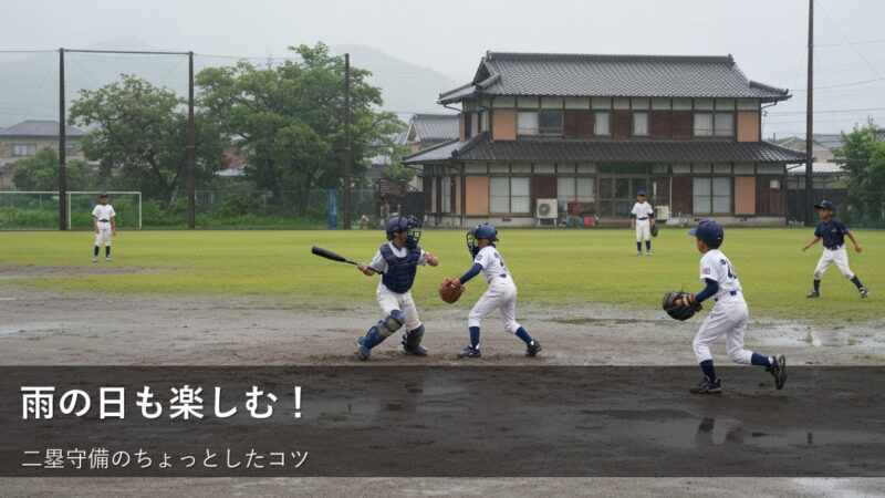 雨の日の二塁守備、こう考えてみよう！ 少々濡れても大丈夫！ 
