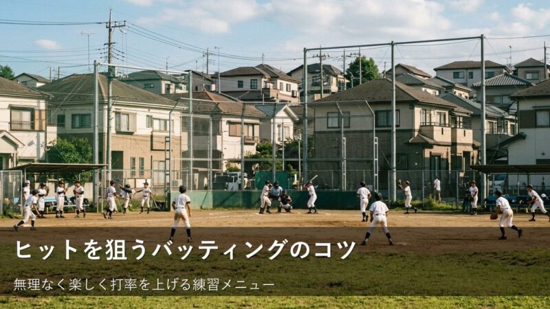 無理せず目指そう「ヒット1本」!明日からできる打席の小さな工夫