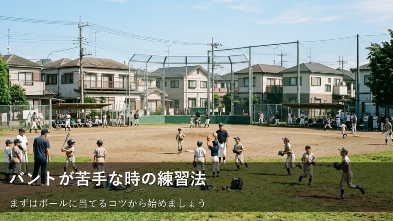 バントが苦手でも大丈夫。まずは「ボールに当てる」ことだけ考えよう